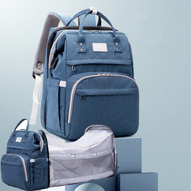 Multifunctional Maternity Diaper Backpack Upgraded With Removable Mosquito Net Large Capacity Foldable Infants Baby