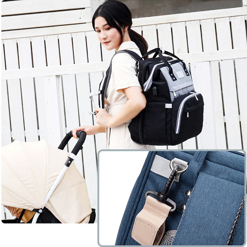 Multifunctional Maternity Diaper Backpack Upgraded With Removable Mosquito Net Large Capacity Foldable Infants Baby