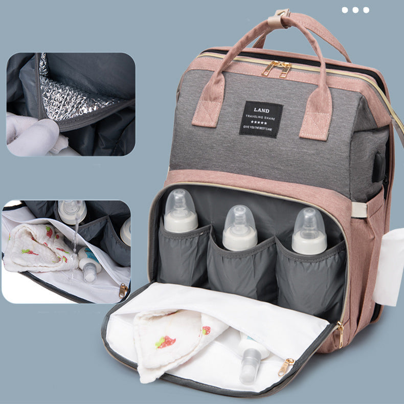 Mummy Baby Bag Backpack – Large Insulated Nappy & Milk Bag - Baby Changing & Nappy Bags