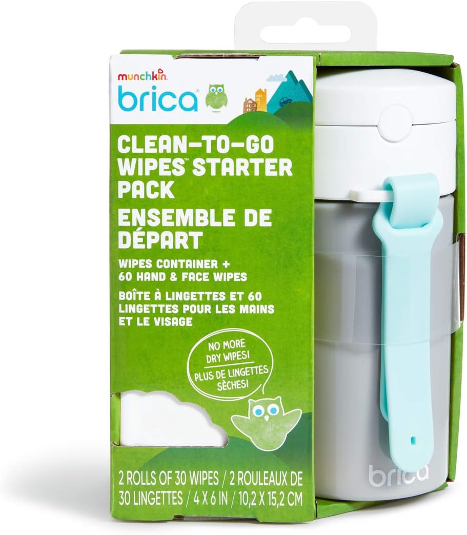 Munchkin Brica Clean-to-Go Wipes Dispensor Starter Pack - Nappy Accessory