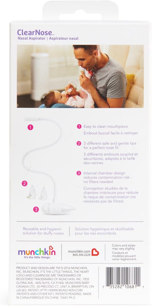 Munchkin ClearNose Nasal Aspirator with Carry Case & Tips - Nasal Aspirator