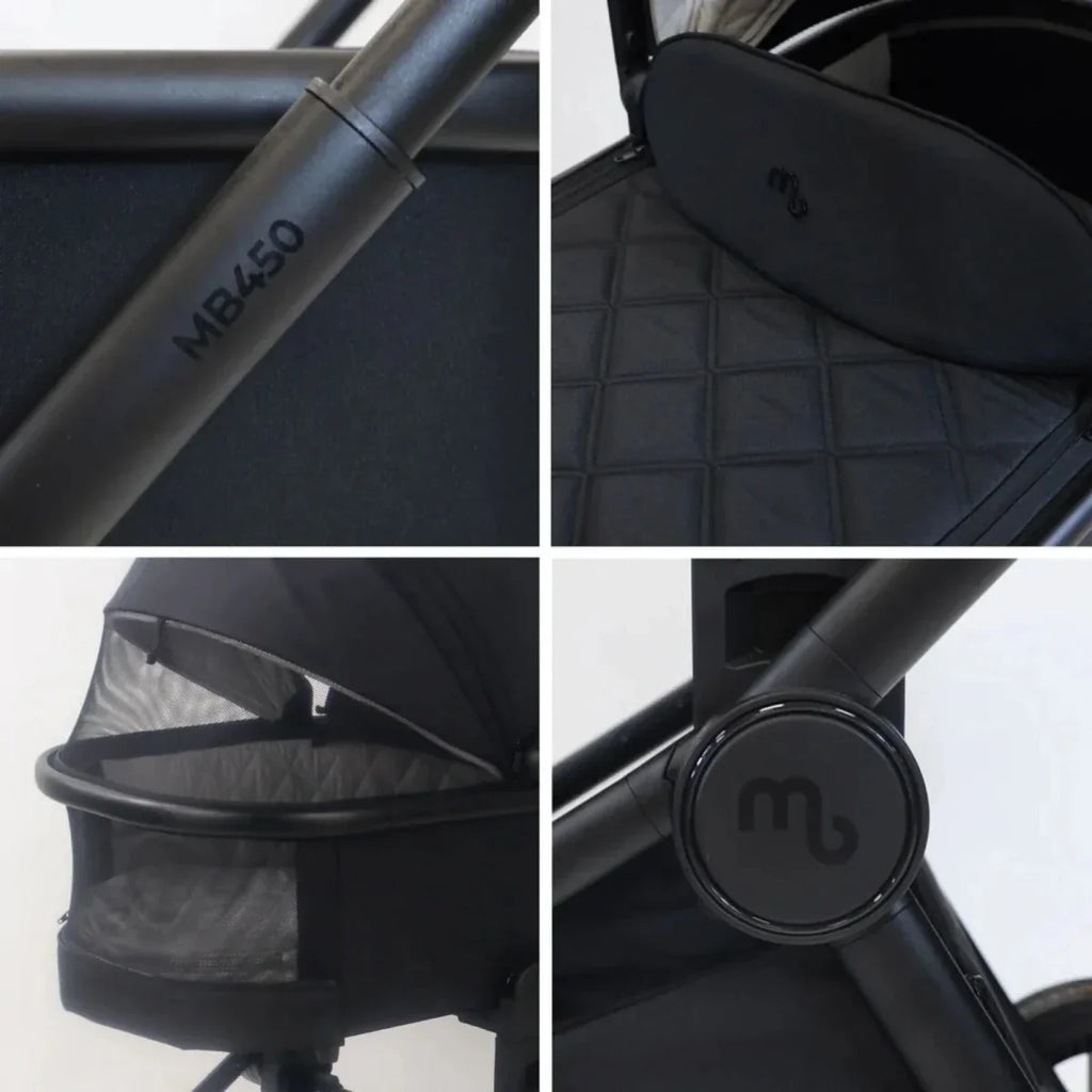 My Babiie MB450i 3-in-1 Travel System - Black - Black - 4 Wheel Travel Systems