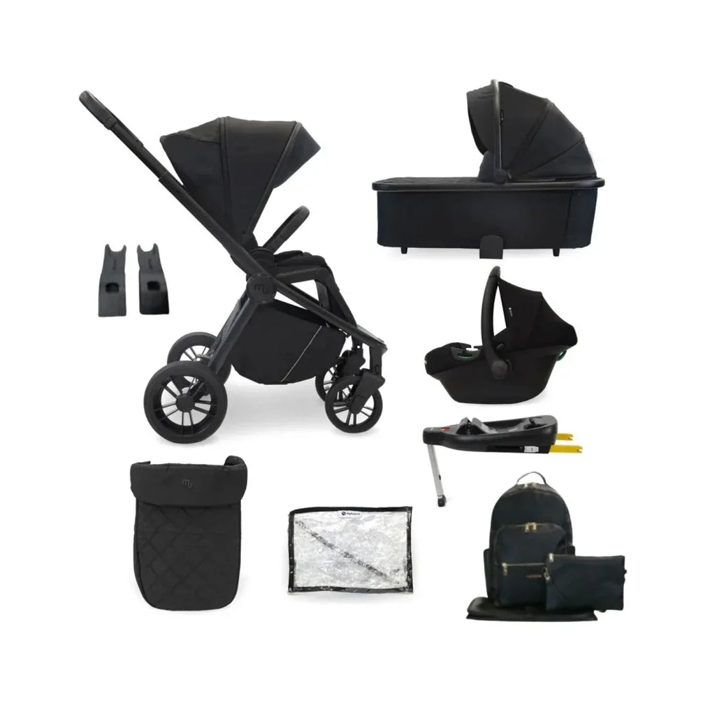 My Babiie MB450i 3-in-1 Travel System - Black - Black - 4 Wheel Travel Systems