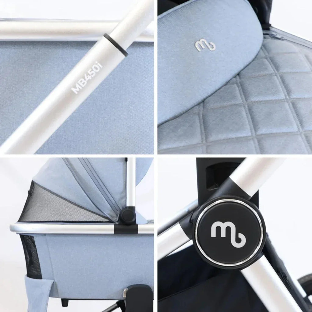 My Babiie MB450i 3-in-1 Travel System - Steel Blue - Steel Blue - 4 Wheel Travel Systems