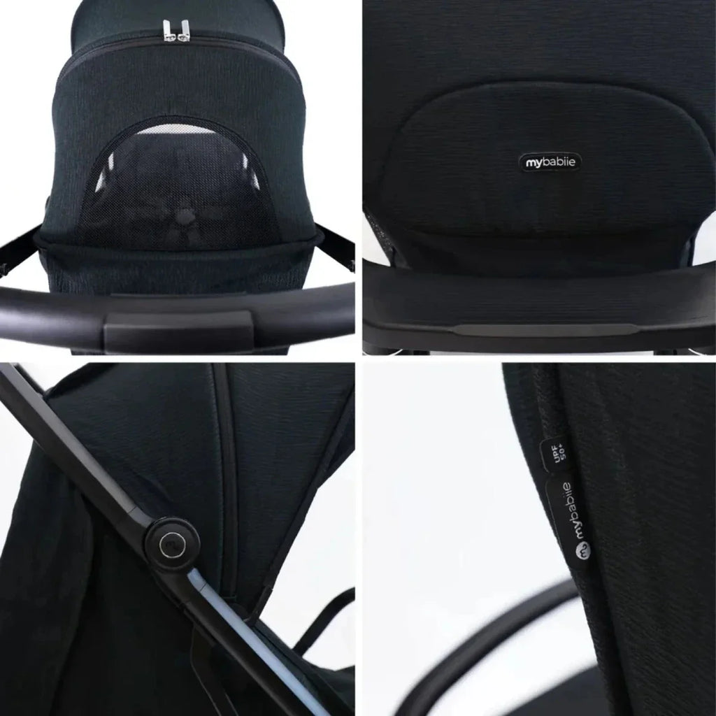 My Babiie MBX7 Auto-Fold Compact Stroller - Black - Black - Pushchairs & Buggies & Strollers
