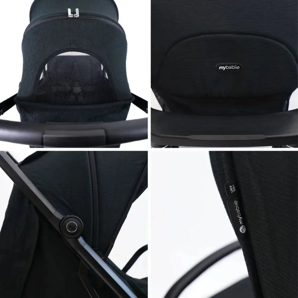 My Babiie MBX7 Auto-Fold Compact Stroller - Black - Black - Pushchairs & Buggies & Strollers