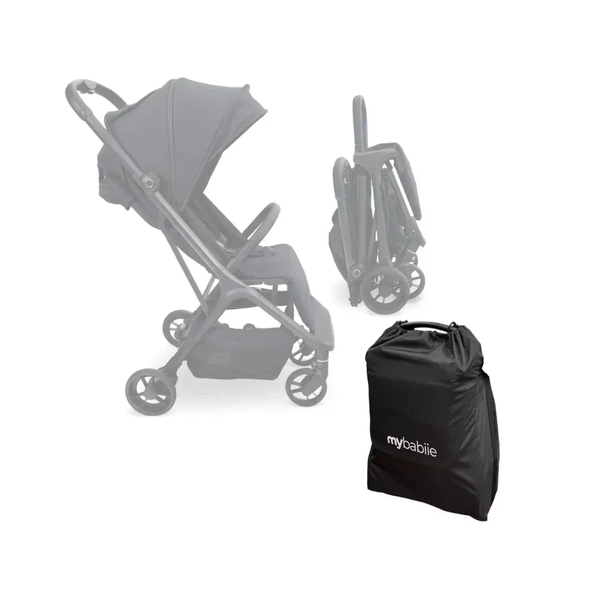 My Babiie MBX7 Auto-Fold Compact Stroller - Black - Black - Pushchairs & Buggies & Strollers