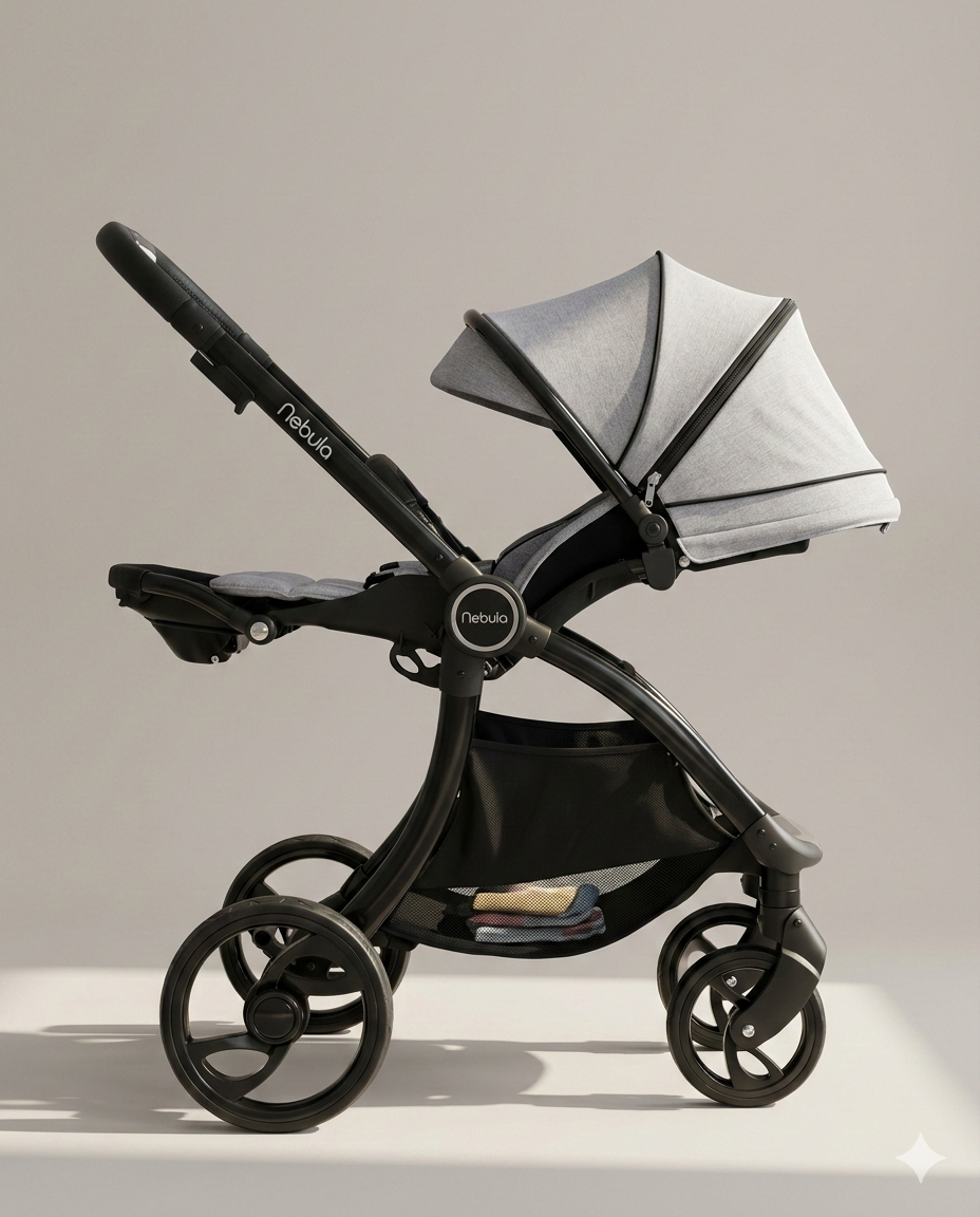 Nebula Pushchair Bundle - 5 Piece Set - Cool Grey - Stroller