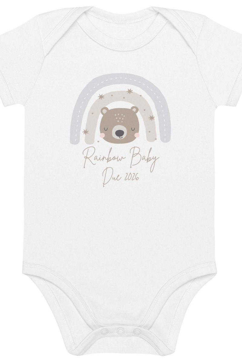 Neutral Bear Rainbow Baby Due Bodysuit - Bodysuits
