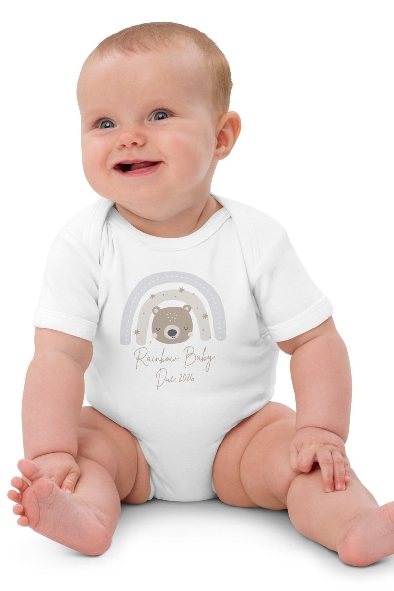 Neutral Bear Rainbow Baby Due Bodysuit - Bodysuits