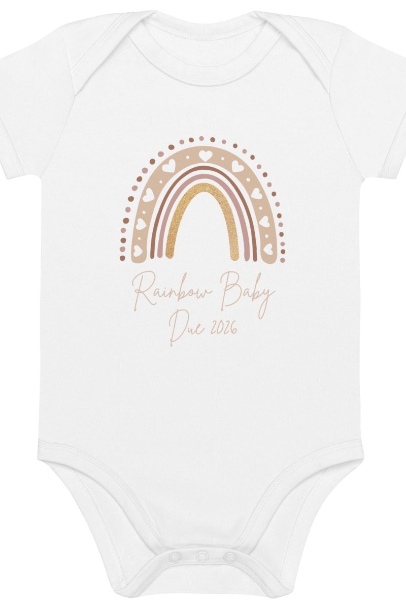Neutral Heart Rainbow Baby Due Bodysuit - Bodysuits