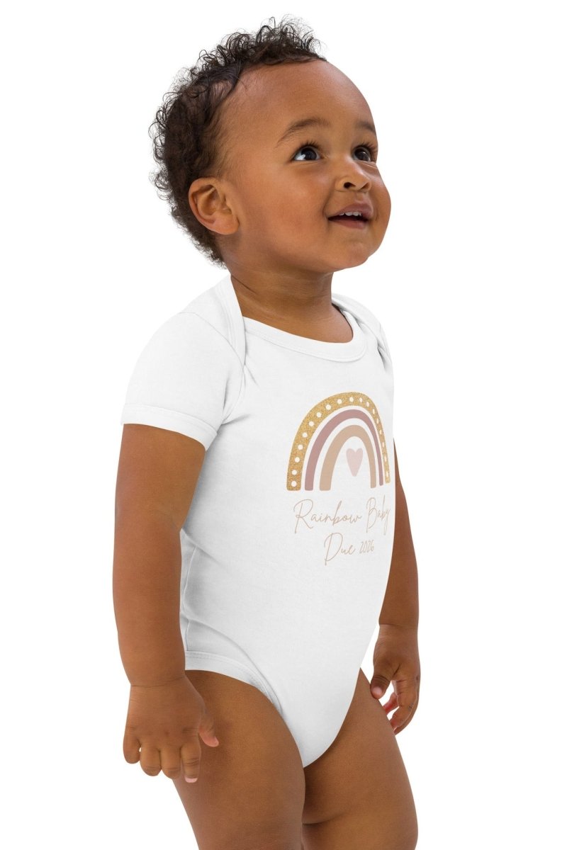 Neutral Heart Rainbow Baby Due Bodysuit - Bodysuits