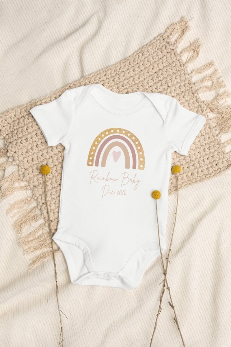 Neutral Rainbow Baby Due Bodysuit - Bodysuits