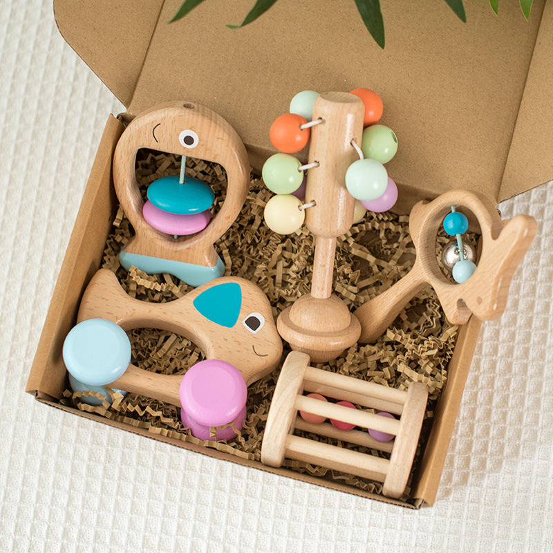 Newborn Baby Beech Educational Toys - Rattle Five Pieces