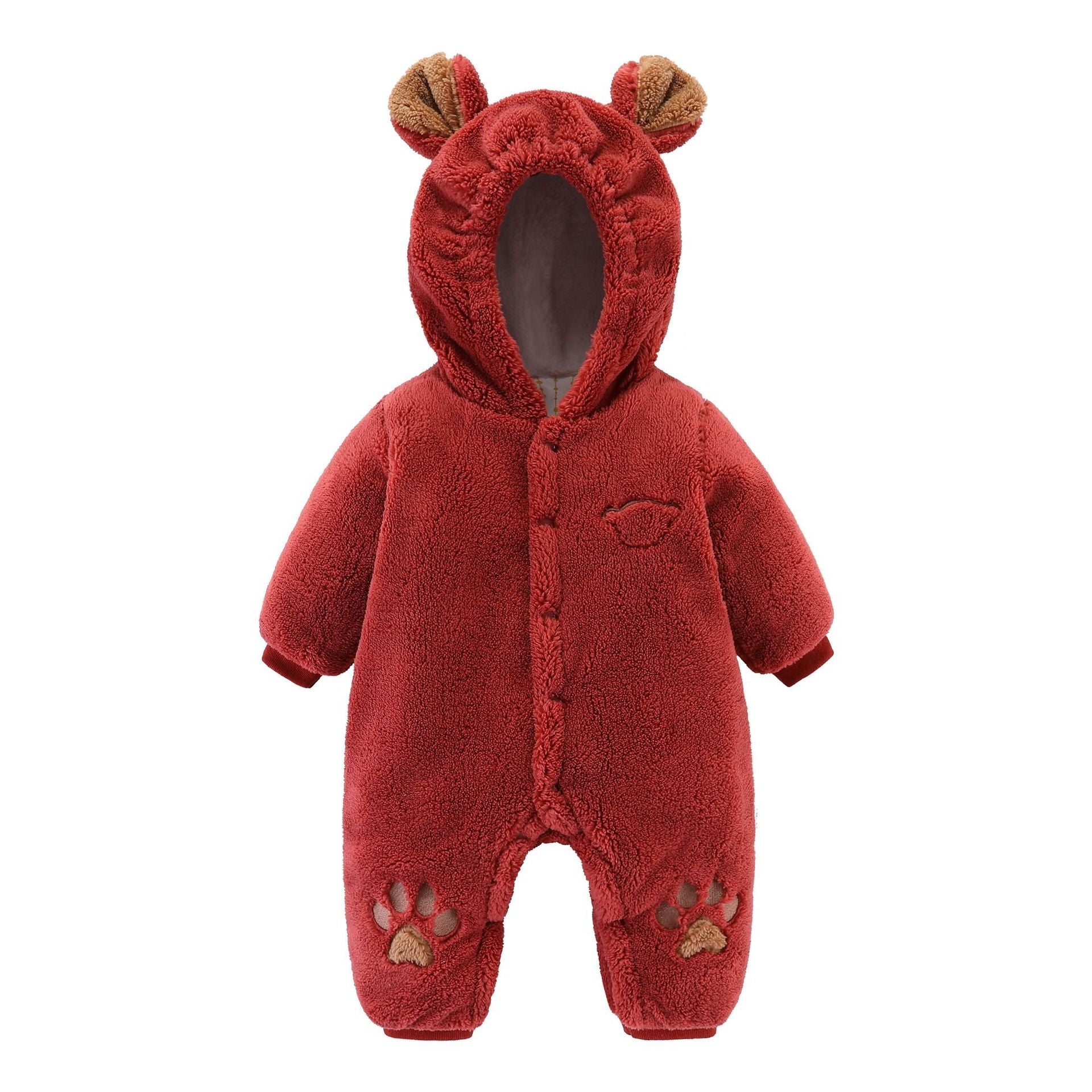 Newborn Baby Onesies Baby Clothes Romper Baby Quilted - Brown / 59cm