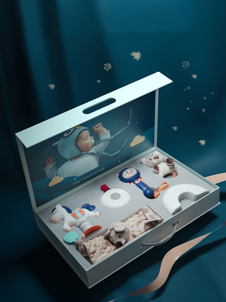 Happy Newborn Full Moon Gift Baby Toddler Birth Toy Baby Gift Set - Luxury gift box set