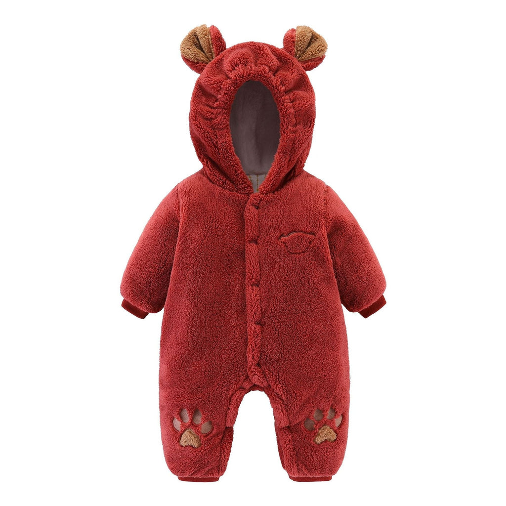 Newborn Baby Onesies Baby Clothes Romper Baby Quilted - Brown / 59cm