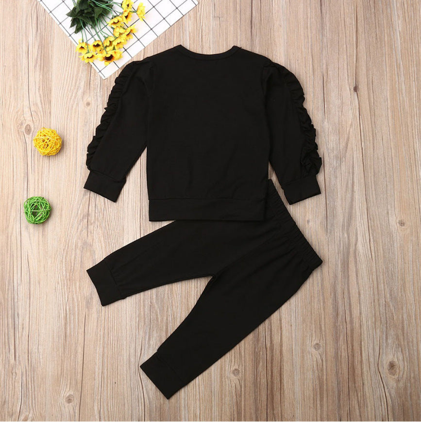 Newborn Ruffle Sweatshirt & Pants Set – 2-Piece Outfit - Baby Clothing