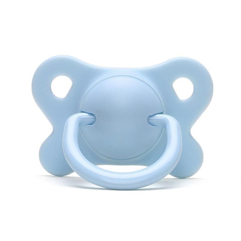 Pacifier Sleeping Baby Pacifier Newborn Silicone Pacifier Super Soft Flat Head - Blue / S