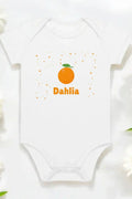 Orange Personalised Bodysuit in White - Bodysuits