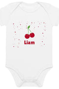Cherry Personalised Bodysuit in White
