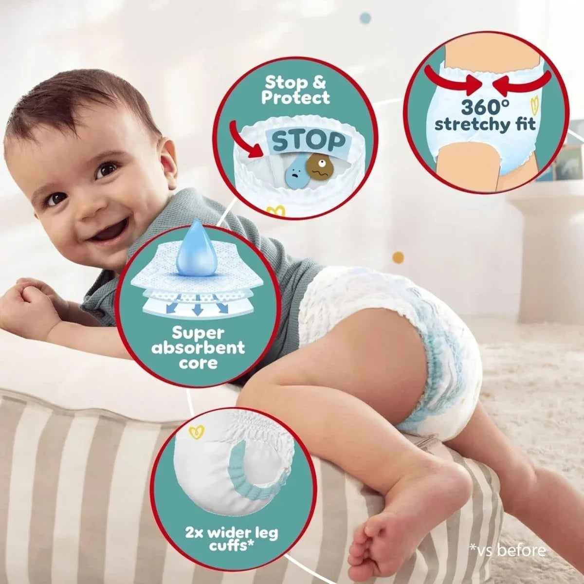 Pampers Baby-Dry Pants Size 7 Jumbo Pack 50 nappies - Pants