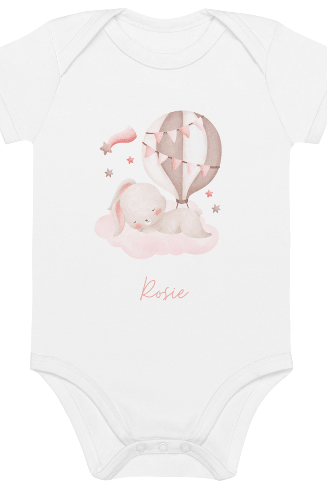 Personalised Name Bunny Hot Air Baloon Bodysuit - Bodysuits