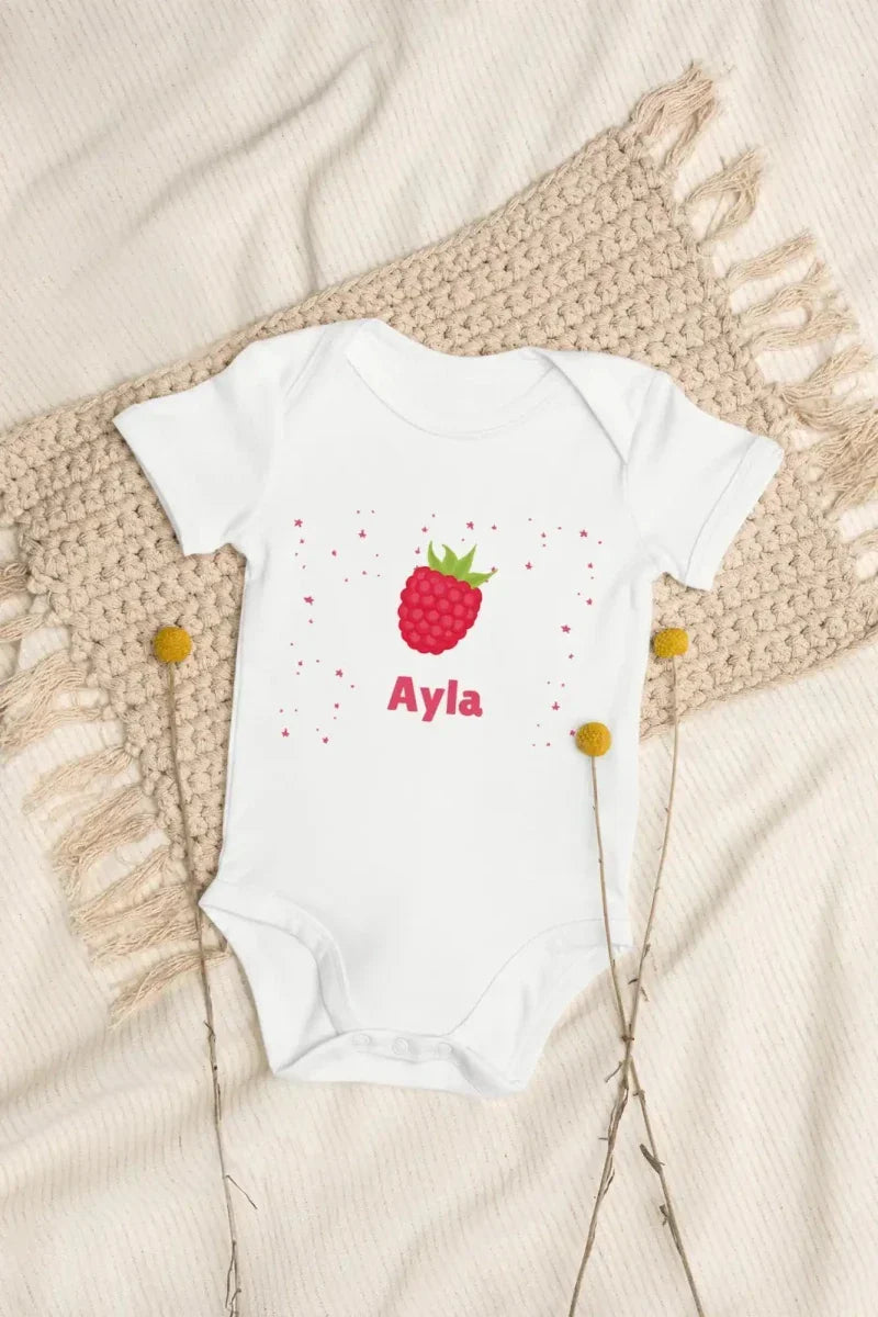 Personalized Raspberry Baby Bodysuit - Bodysuits