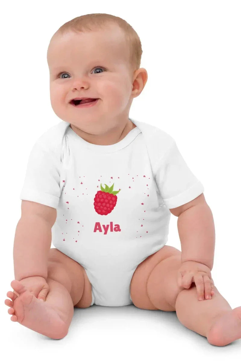 Personalized Raspberry Baby Bodysuit - Bodysuits