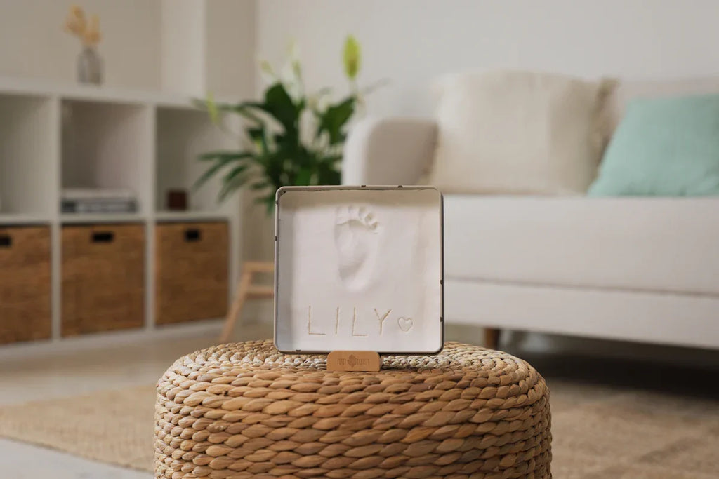 Petit Artichaut Baby Imprint Square Tin Keepsake - Pretty Hearts - Keepsake