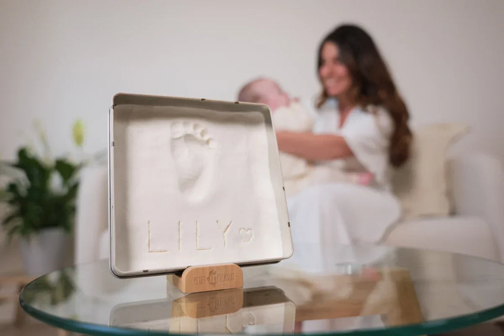 Petit Artichaut Baby Imprint Square Tin Keepsake - Pretty Hearts - Keepsake