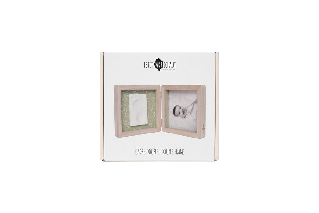 Petit Artichaut Double Frame Baby Photo & Imprint Keepsake - Olive Tree - Keepsake