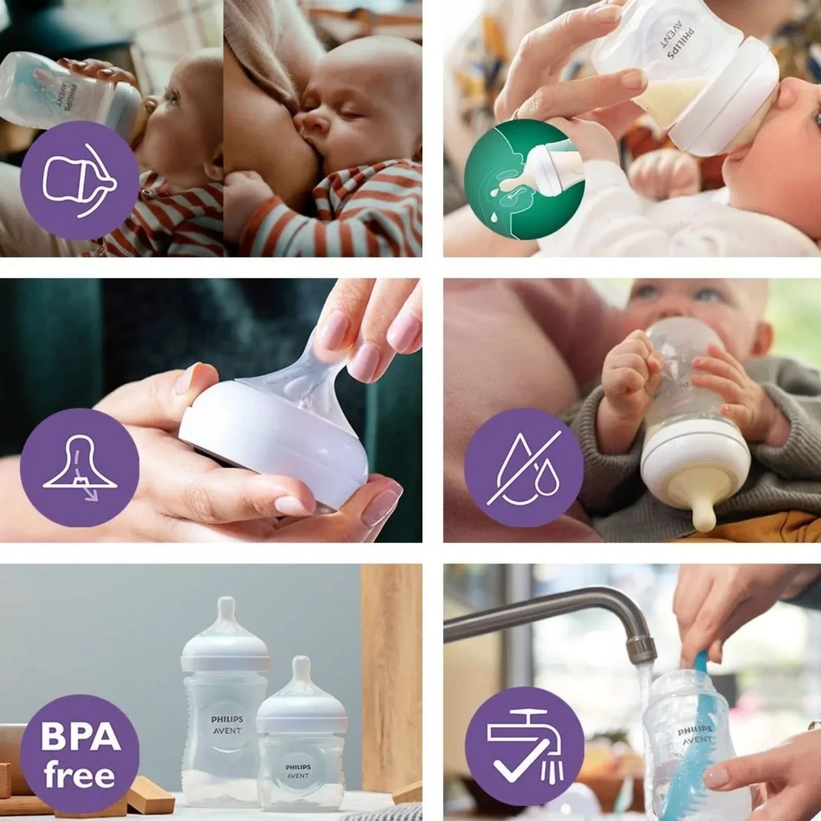 Philips Avent Natural Response Glass Bottle 0-3 months 120ml - Bottles