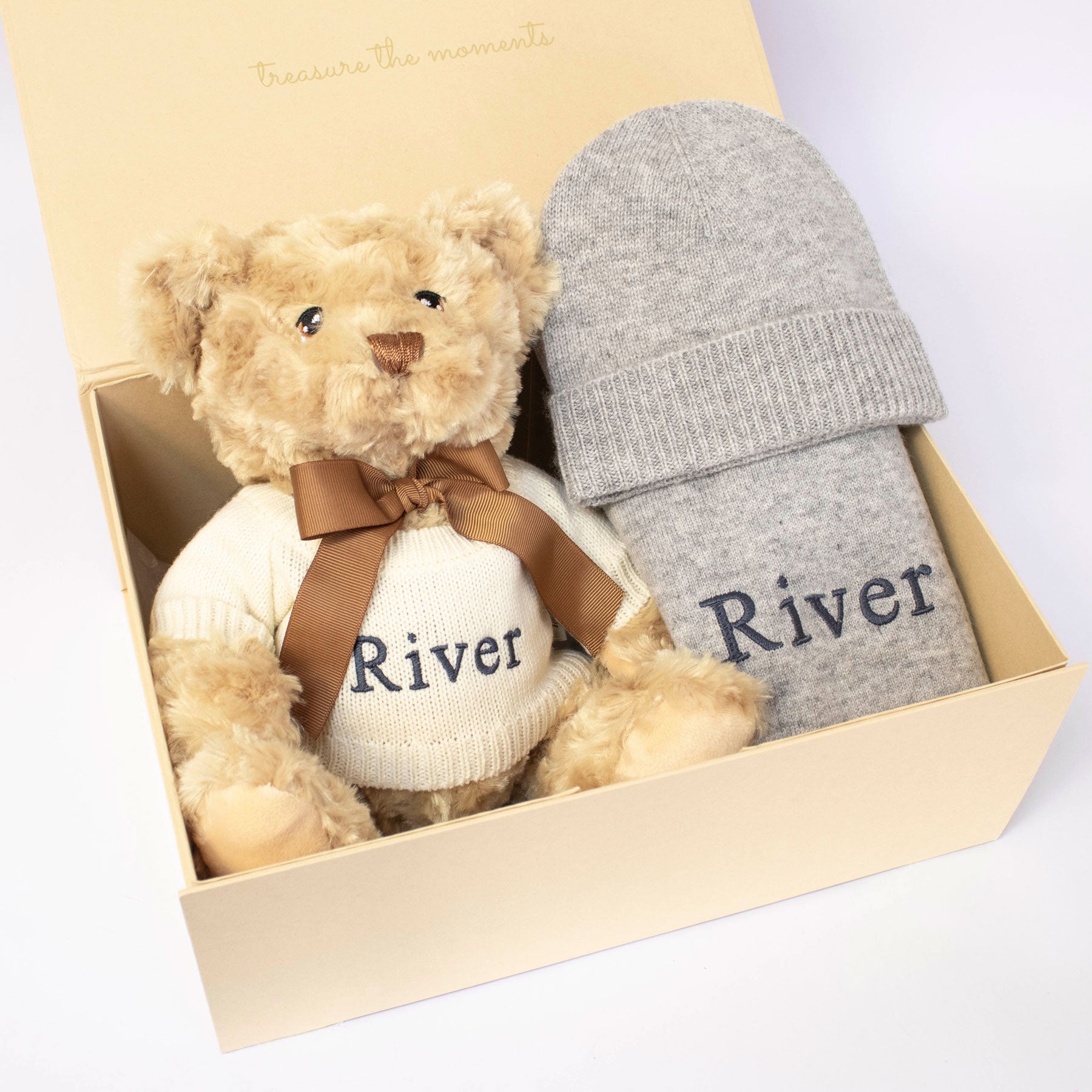 Plain Cashmere Set with Teddy - Baby