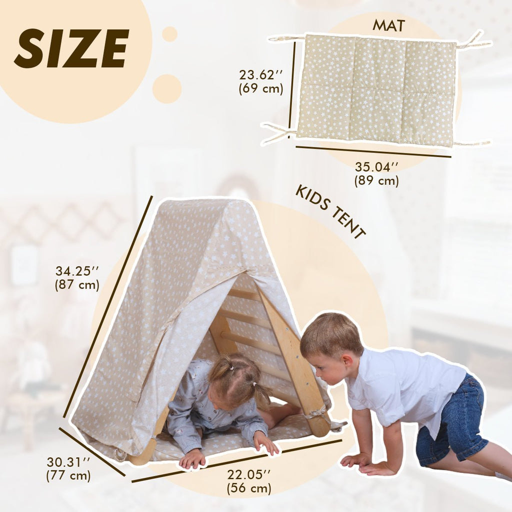 Play Tent Cover with Mat for Triangle Ladder-1