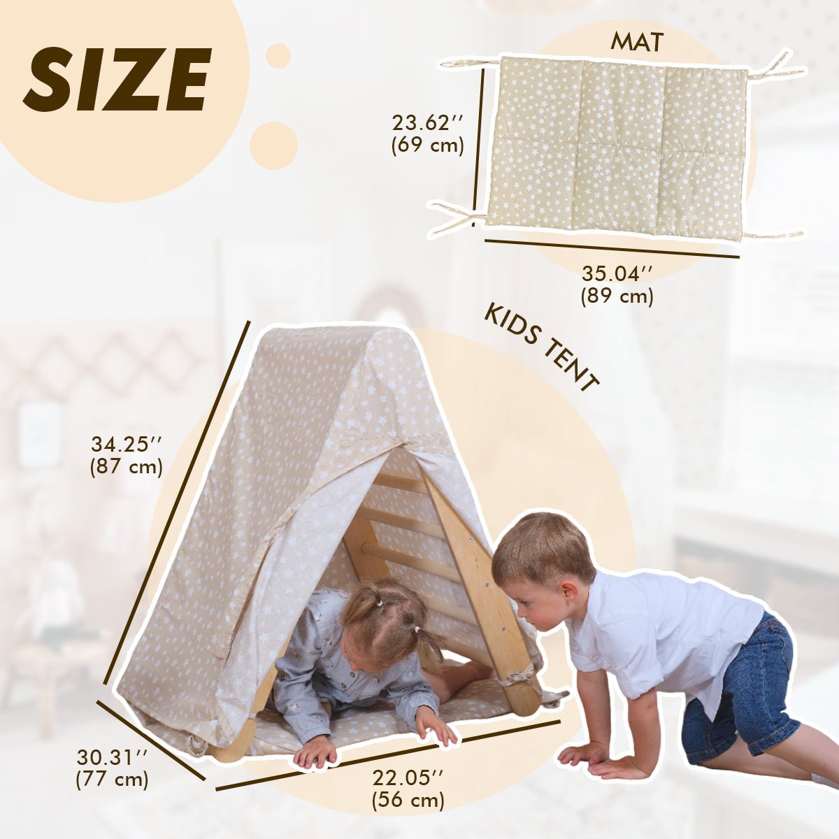 Play Tent Cover with Mat for Triangle Ladder-1
