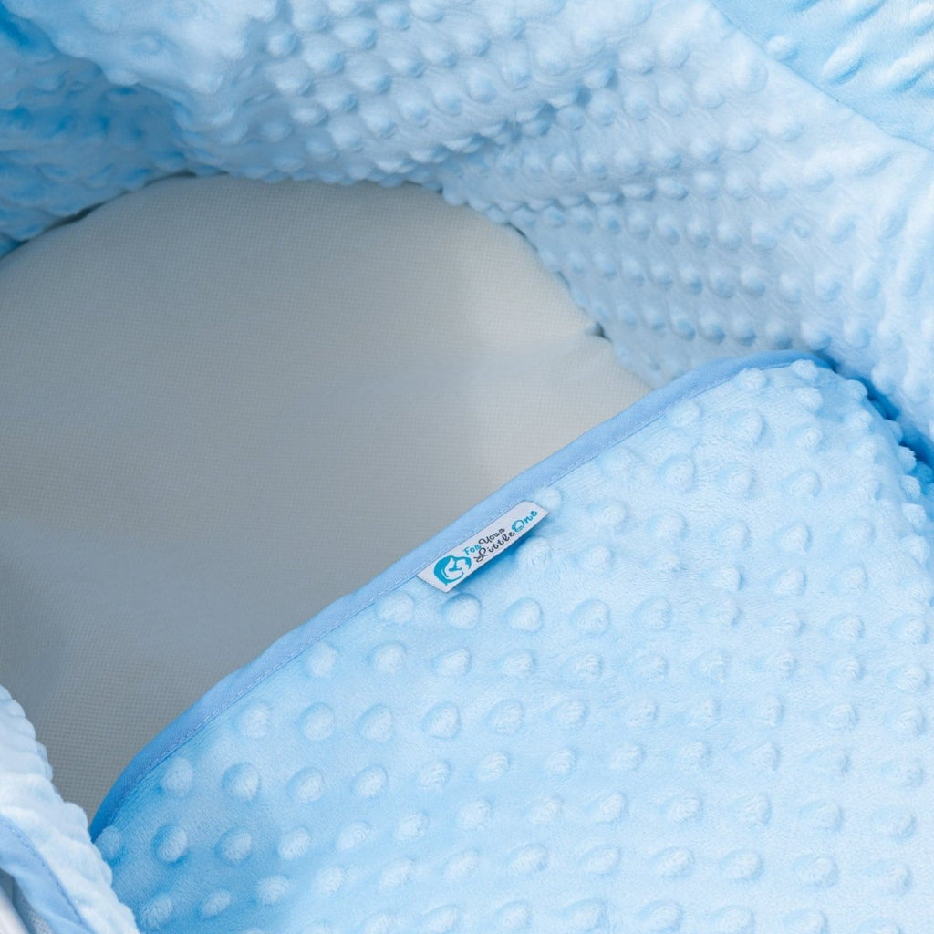 Pod Blue Dimple Moses Basket Bedding Set (Basket Not Included!)