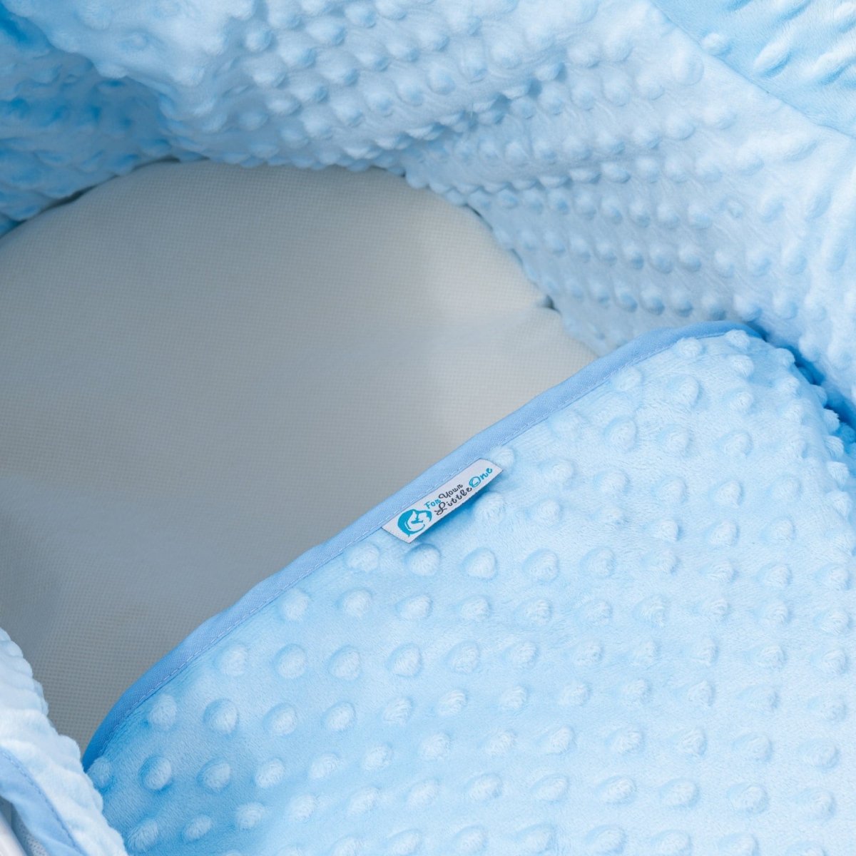 Pod Blue Dimple Moses Basket Bedding Set (Basket Not Included!) - Moses Basket Bedding Set