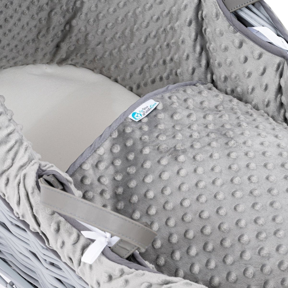 Pod Grey Dimple Moses Basket Bedding Set (Basket Not Included!)