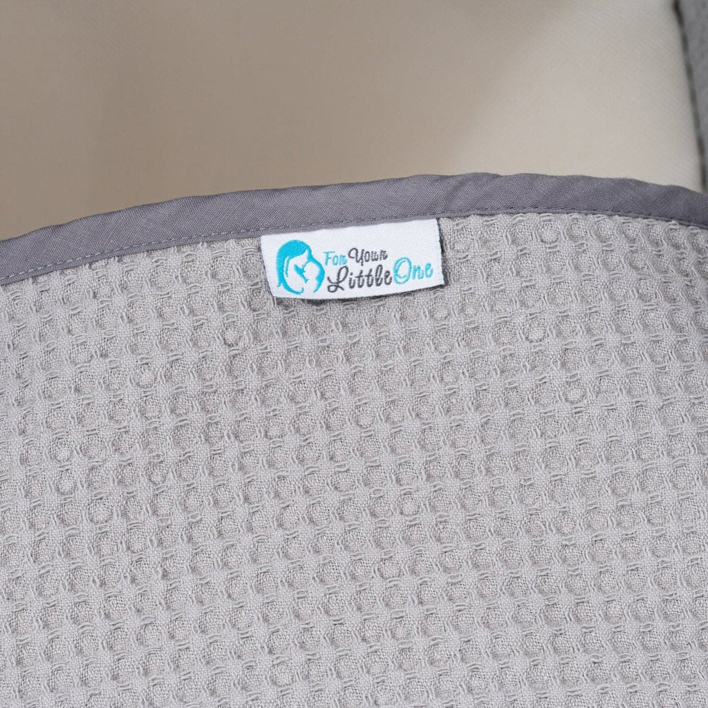 Pod Grey Waffle Moses Basket Bedding Set (Basket Not Included!)