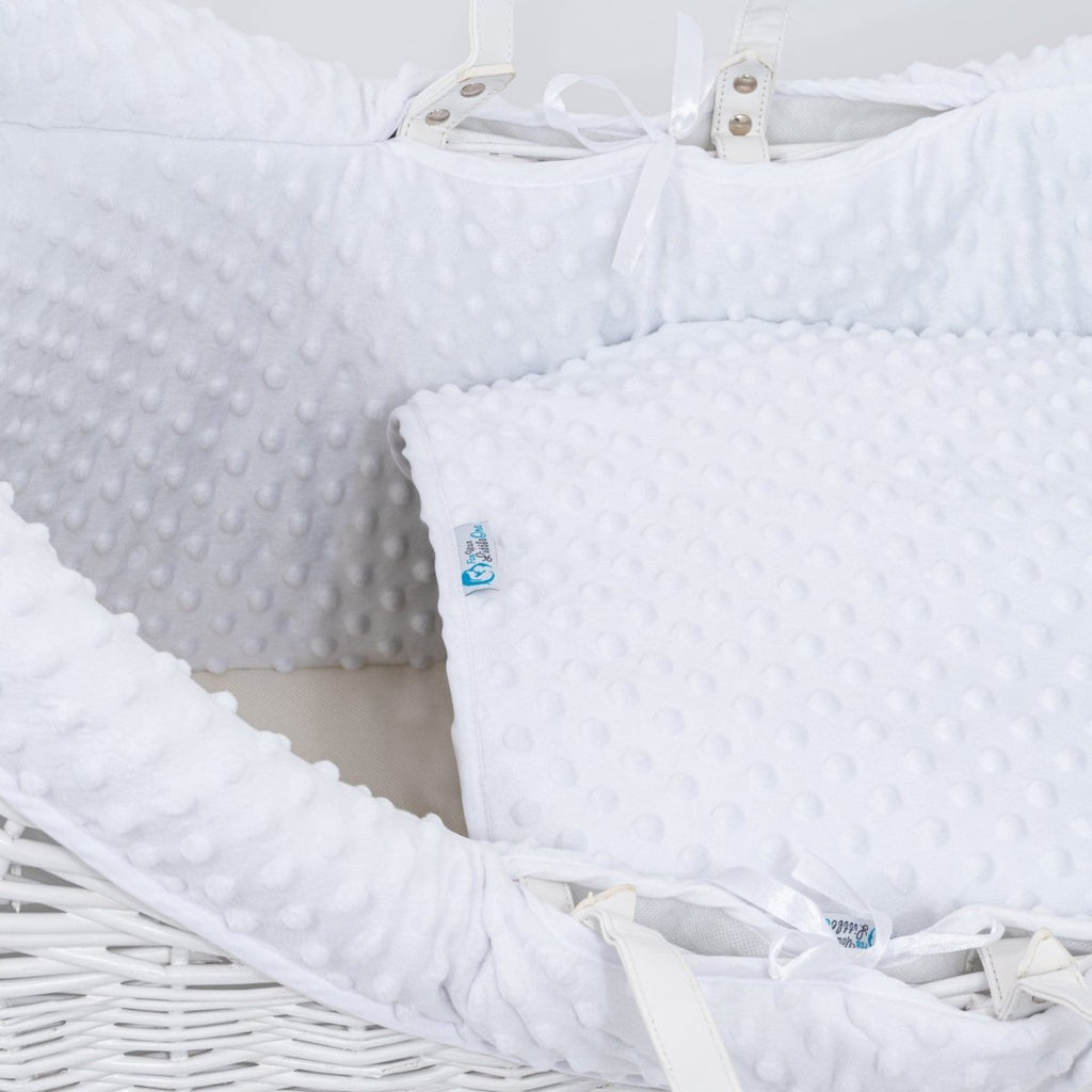 Pod White Dimple Moses Basket Bedding Set (Basket Not Included!)