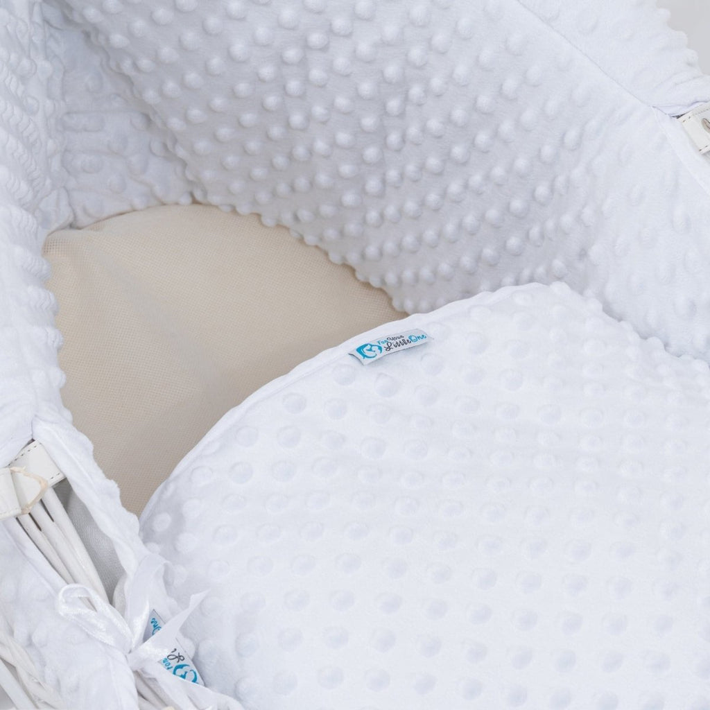 Pod White Dimple Moses Basket Bedding Set (Basket Not Included!)