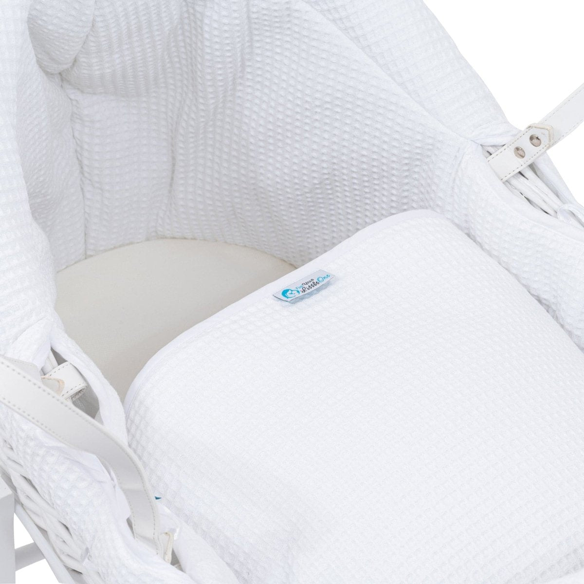 Pod White Waffle Moses Basket Bedding Set (Basket Not Included!) - Moses Basket Bedding Set