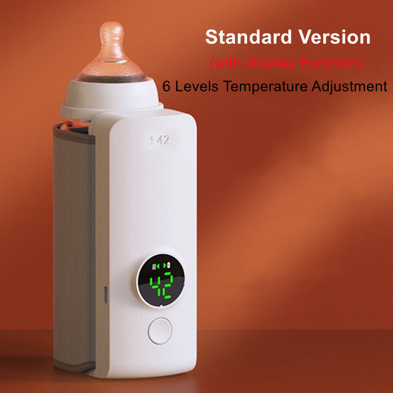 Portable Baby Bottle Warmer – USB Rechargeable Milk Warmer - Digital display 6speed temper - Baby Feeding