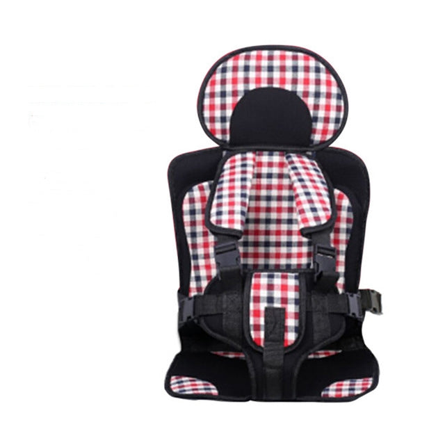 Portable Baby Safety Seat Pad – Thickened Sponge Car & Stroller Mat - Red lattice - Baby Travel & Safety