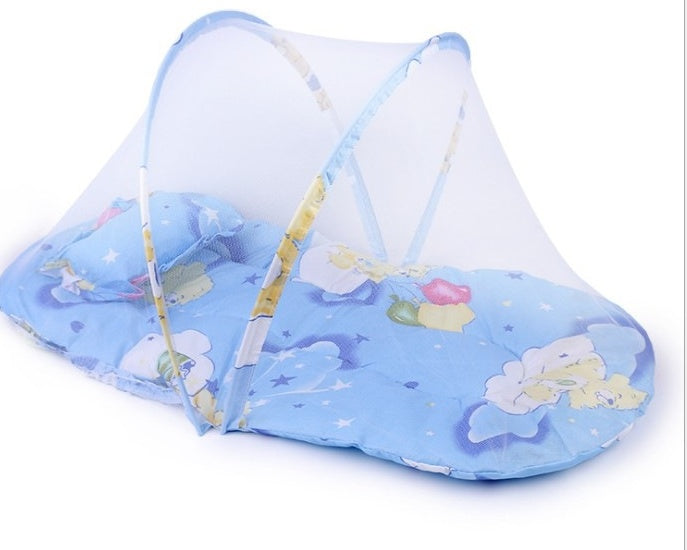 Portable Foldable Baby Bed with Mosquito Net – Travel Sleep Tent - Blue / 54x44cm - Baby Comfort & Sleep