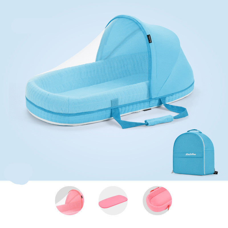 Baby Crib Multifunctional Folding Newborn Nest Toddler Bed Portable Sun Protection Mosquito Net Infant Camping Bed