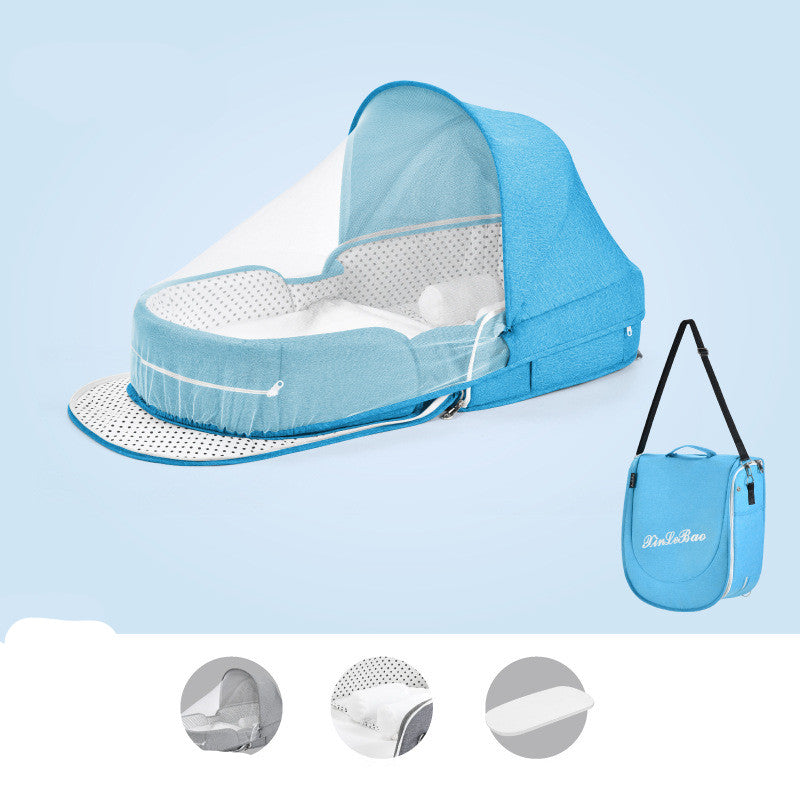 Baby Crib Multifunctional Folding Newborn Nest Toddler Bed Portable Sun Protection Mosquito Net Infant Camping Bed