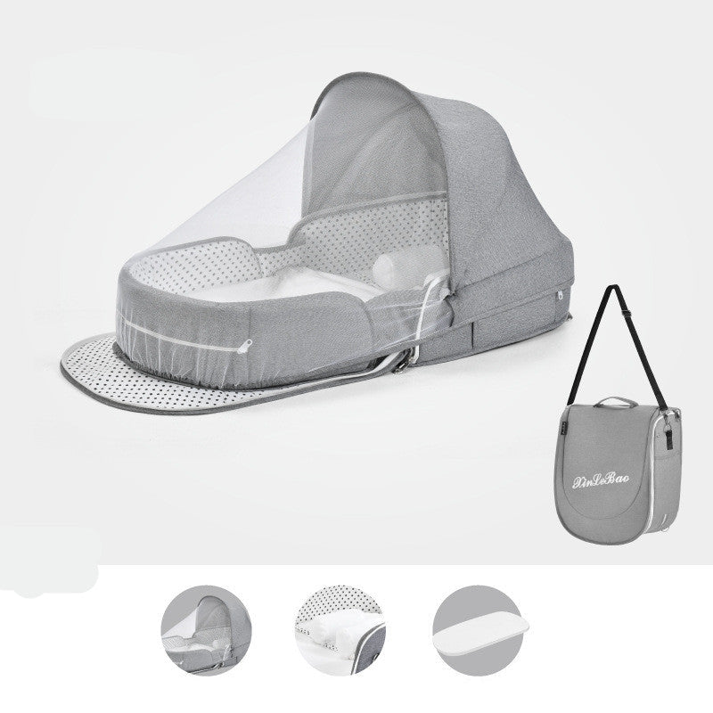 Baby Crib Multifunctional Folding Newborn Nest Toddler Bed Portable Sun Protection Mosquito Net Infant Camping Bed