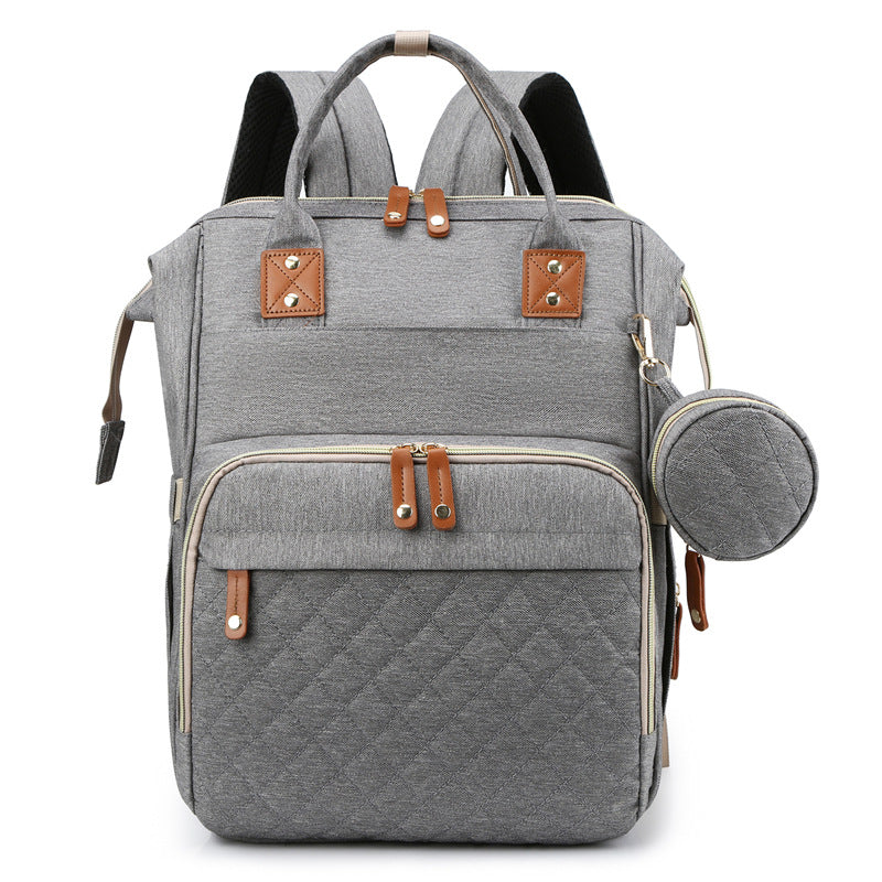 Portable Large Capacity Baby Folding Travel Bed Bag - Dark Grey - Nursery Storage